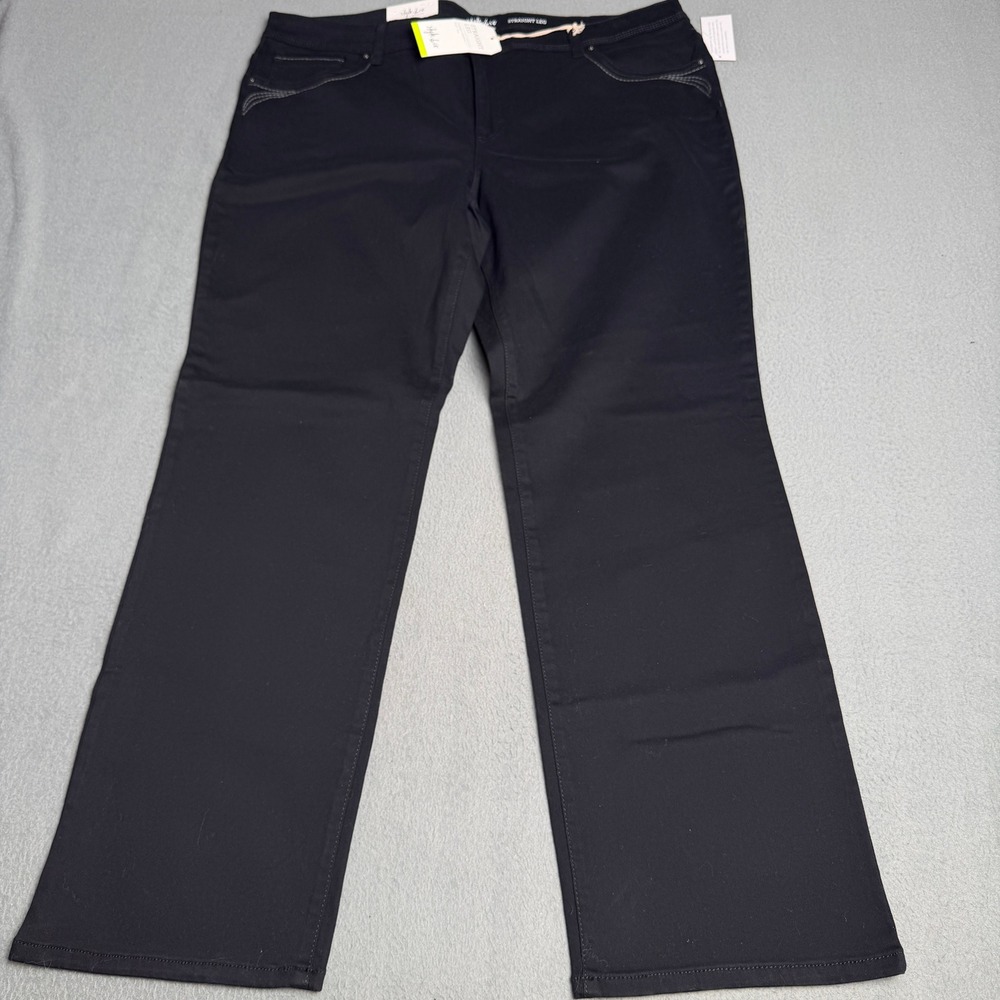 Style & Co Woman Black Straight Leg High Rise Tummy Control Pants 18W 54719BK181